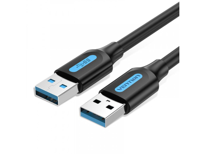 CABLE USB3.0 MALE TO MALE/1.5M BLACK CONBG VENTION