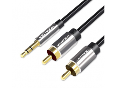 CABLE AUDIO 3.5MM TO 2XRCA/2M BCFBH VENTION