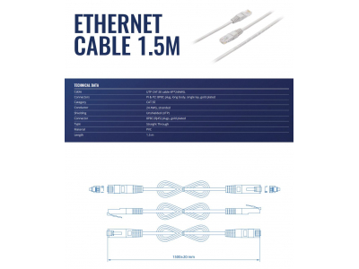 PATCH CABLE ETHERNET/1.5M PR2LA15B TELTONIKA