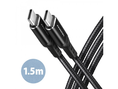 CABLE USB-C TO USB-C 1.5M 60W/HQ BLACK BUCM-CM15AB AXAGON