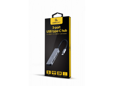 I/O HUB USB-C 3PORT+CR/UHB-CM-CRU3P1U2P2-01 GEMBIRD