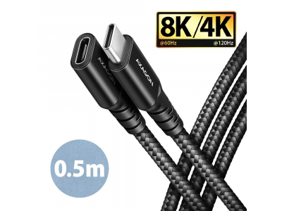 CABLE USB-C EXTENSION 0.5M/BLACK BUCM32-CF05AB AXAGON