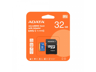 MEMORY MICRO SDHC 32GB W/ADAP./AUSDH32GUICL10A1-RA1 ADATA