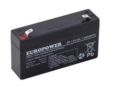 BATTERY 6V 4.5AH VRLA/EP4.5-6 EUROPOWER EMU