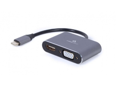 I/O ADAPTER USB-C TO HDMI/VGA/A-USB3C-HDMIVGA-01 GEMBIRD