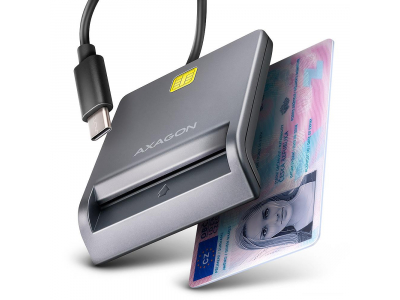 CARD READER FLAT SMARTCARD/ID/USB-C 1.3M CRE-SM3TC AXAGON