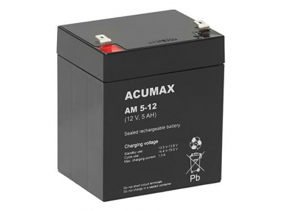 BATTERY 12V 5AH VRLA/AM5-12T2 ACUMAX EMU