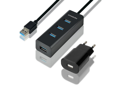 I/O HUB USB3.0 4PORT CHARGING/W/AC 1.2M HUE-S2BP AXAGON