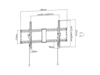 TV SET ACC WALL MOUNT 43-90"/WM-90T-01 GEMBIRD