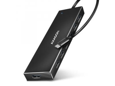 I/O HUB USB-C 7PORT FLAT/0.3M HUE-F7C AXAGON