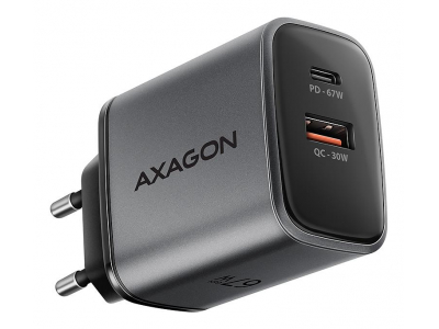 MOBILE CHARGER WALL USB 67W/GAN 2PORT ACU-PQ67 AXAGON