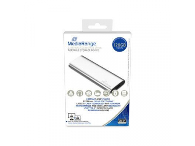 External SSD|MEDIARANGE|Read speed 450 MB/s|Write speed 420 MB/s|Form factor M.2|NVMe Yes| 120 GB|MR1100