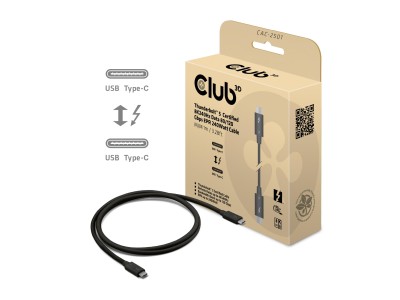CABLE USB-C THUNDERBOLT 1M/M/M CAC-2501 CLUB3D