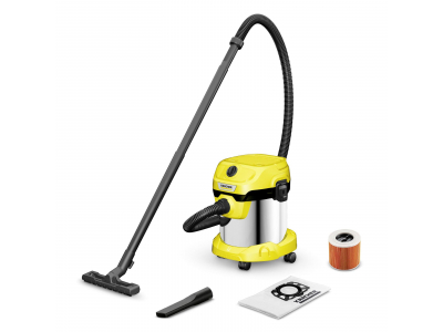 Vacuum Cleaner|KARCHER|Suction power 220 AW|Input power 1000 W|Dust capacity 15 L|Drum vacuum|Cleaning type Dry&wet|Dust container Dust bag|Colour Black/Yellow|1.628-054.0