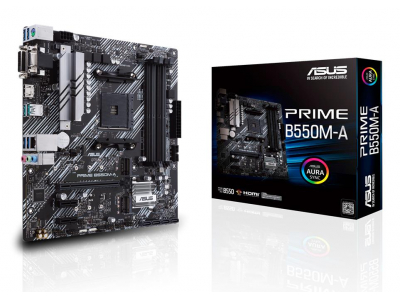 Mainboard|ASUS|AMD B550|SAM4|MicroATX|Memory DDR4|Memory slots 4|2xPCI-Express 3.0 1x|1xPCI-Express 4.0 16x|2xM.2|1x15pin D-sub|1xDVI-D|1xHDMI|6xUSB 3.2|1xPS/2|1xRJ45|3xAudio port|PRIMEB550M-A