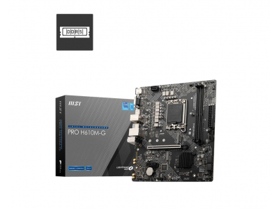 Mainboard|MSI|PRO H610M-G|Intel H610|LGA 1700|micro ATX|RAM DDR5-SDRAM|2xSlots|1xPCI Express x1 slots|1xPCI Express x16 slots|1xNumber of M.2 (M) slots|PROH610M-G