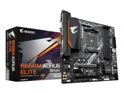 Mainboard|GIGABYTE|AMD B550|Socket AM4|micro ATX|RAM DDR4-SDRAM|4xSlots|2xNumber of M.2 (M) slots|B550M AORUS ELITE 1.3|B550MAORUSELITE1.3