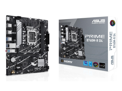 Mainboard|ASUS|Intel B760 Express|LGA1700|Micro-ATX|Memory DDR4|Memory slots 2|2xPCI-Express 4.0 1x|1xPCI-Express 4.0 16x|2xM.2|1x15pin D-sub|1xHDMI|4xUSB 2.0|4xUSB 3.2|1xOptical S/PDIF|3xAudio port|PRIMEB760M-RD4