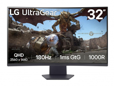 LCD Monitor|LG|32GS60QC-B|32"|Gaming/Curved|Panel VA|2560x1440|16:9|180 Hz|Matte|1 ms|Tilt|32GS60QC-B