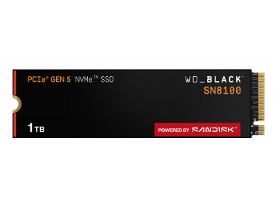 SSD|SANDISK|2400xTBW rating|NVMe Yes|PCI Express 5.0|M.2|1000 GB|POWERED BY SANDISK|Black SN8100|WDS100T1X0M