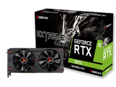 Graphics Card|BIOSTAR|NVIDIA GeForce RTX 3070|8 GB|GDDR6|256 bit|PCIE 4.0 16x|GPU 1500 MHz|Dual Slot Fansink|1xHDMI|3xDisplayPort|VN3706RM82