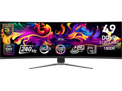 Monitor|MSI|49 "|5120 x 1440 pixels|Dual QHD|Native aspect ratio 32:9|QD-OLED|Curved|MPG491CQPXQD-OLED