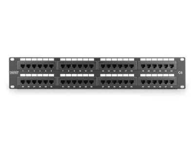 DIGITUS - Patch Panel - RJ-45 X 48 - Grau, RAL 7035 - 2U - 48 Ports (DN-91648U)