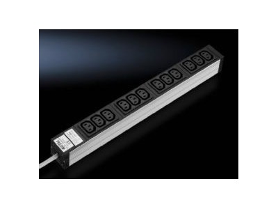 Rittal - Steckdosenleiste (Rack - einbaufähig) - Eingabe, Eingang Stromversorgung - Ausgangsbuchsen: 12 (IEC 60320 C13) - 1U - 2 m