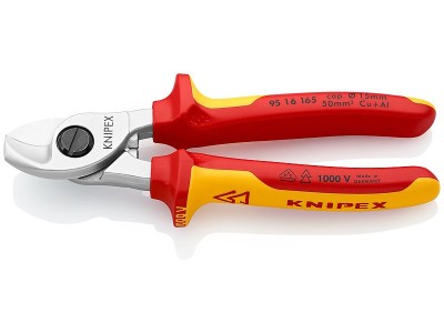 Knipex VDE-Kabelschere 165mm mit - Mehrkomponenten-Griffhüllen