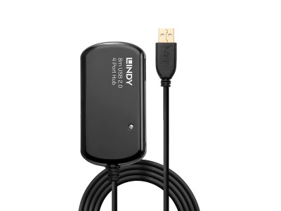 Lindy USB2.0 Active Extension Pro 4 Port Hub - Hub - 4 x USB2.0 - Desktop (42781)