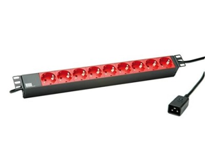 BACHMANN 48.26cm 48,30cm (19) Steckdosenleiste 9x Schutzkontakt C20-Stecker schwarz (333.937)