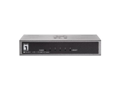 LevelOne FEU-0511 - Switch - nicht verwaltet - 4 x 10/100 + 1 x 100Base-FX - Desktop, wandmontierbar (FEU-0511)