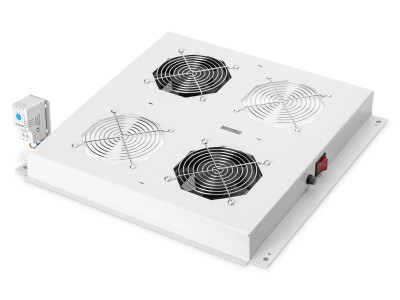 Digitus DN-19 FAN-2-N - Rack-Lüftereinsatz mit Thermostat (2 Lüfter) - Hellgrau, RAL 7035 - 48,3 cm (19) (DN-19 FAN-2-N)
