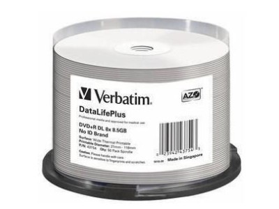 Verbatim DataLifePlus Professional - 50 x DVD+R DL - 8.5 GB 8x - breite Thermodruckfläche - Spindel