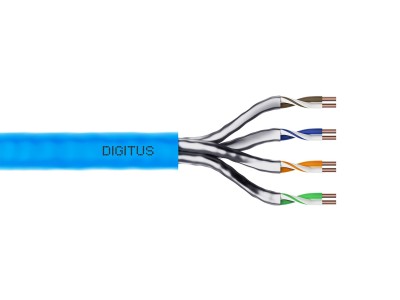 DIGITUS - Bulkkabel - 100,0m - Foiled Unshielded Twisted Pair (F/UTP) - CAT 6a - Hellblau (DK-1623-A-VH-1)