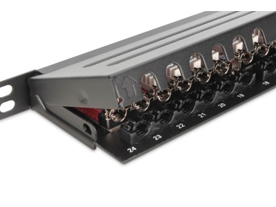 DIGITUS DN-91624S-SL-EA - Patch Panel - RJ-45 X 24 - Schwarz, RAL 9005 - 0,5U (DN-91624S-SL-EA)