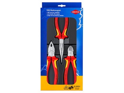 KNIPEX Elektro-Paket 3-teilig Kombi-,Flachzange + Seitenschn. (00 20 12)
