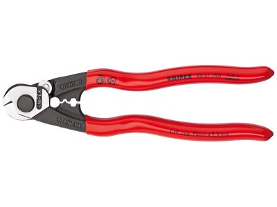 Knipex 95 61 190 Drahtseilschere Geeignet für (Abisoliertechnik) Alu- und Kupferkabel, ein- und mehrdrähtig, mittelharte Drahtseile 7 mm 10 mm² 7