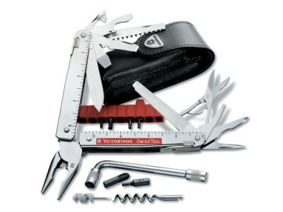 Victorinox Schweizer Taschenmesser SwissTool Plus I mit Leder-Etui 3.0338.L (3.0338.L)
