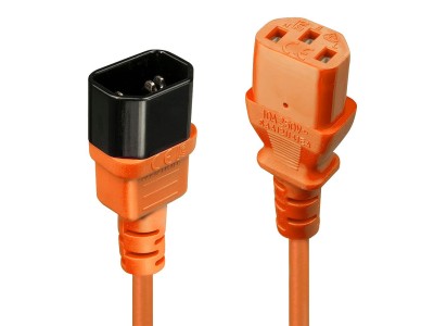 CABLE POWER IEC EXTENSION 0.5M/ORANGE 30473 LINDY