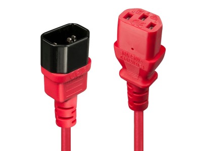 CABLE POWER IEC EXTENSION 1M/RED 30477 LINDY