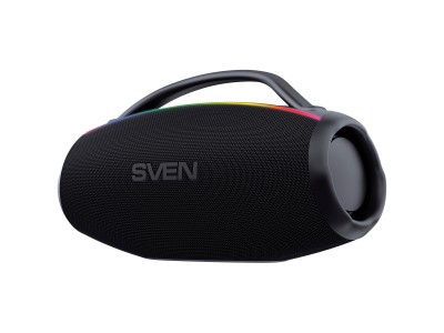 2.1 portable speaker SVEN PS-399, black, power output 50+2x25W (RMS), Auracast, Waterproof (IPx5), TWS, Bluetooth, USB, lithium battery SV-023218