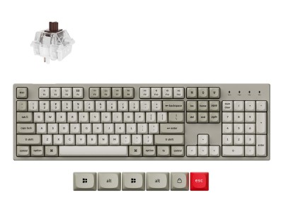  Keychron C2 Pro 8K - US Layout - Hot-Swappable Gateron Brown - Retro Keyboard C2PX-M3