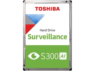 HDD Video Surveillance TOSHIBA S300 AI 8TB CMR, 3.5'', 512MB, 7200RPM, SATA, 64 cameras, 24/7, TBW: 550 MG10ADA800E-V