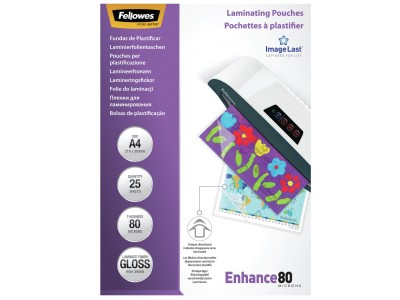 LAMINATOR POUCH IMAGELAST/A4 80 25PCS 5396205 FELLOWES