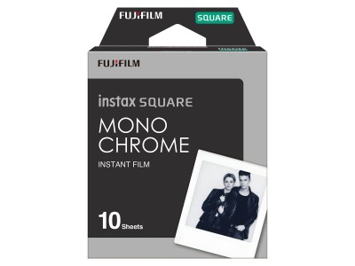 Fujifilm | Instax Square Monochrome (10pl) Instant Film | 86 x 72 mm | Image area: 62 × 62 mm | Quantity 10
