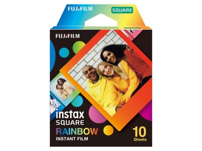 Fujifilm | Instax Square Rainbow (10) Instant Film | 72 x 86 mm | 2.4 x 2.4" Image Area; 3.4 x 2.8" Print Size | Quantity 10