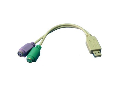 Logilink | Adapter USB to PS/2 x2 :. | Grey | USB M | 2x Mini DIN 6-pin FM | 0.2 m