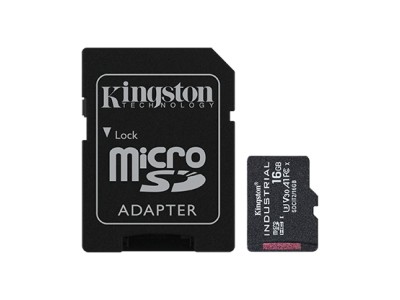 Kingston | UHS-I | 16 GB | microSDHC/SDXC Industrial Card | Flash memory class Class 10, UHS-I, U3, V30, A1 | SD Adapter