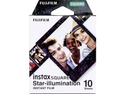 Fujifilm | Instax Square star Illumination Instant film (10pl) | 86 x 72 mm | Print Size: 86mm x 72mm, Image size: 62mm x 62mm | Quantity 10
